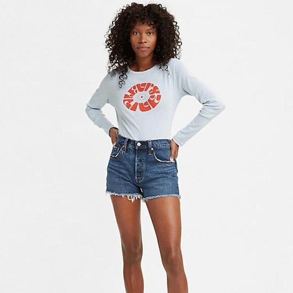 Levi's 501 Original High-Rise Jean Shorts size 30 - Picture 1 of 6